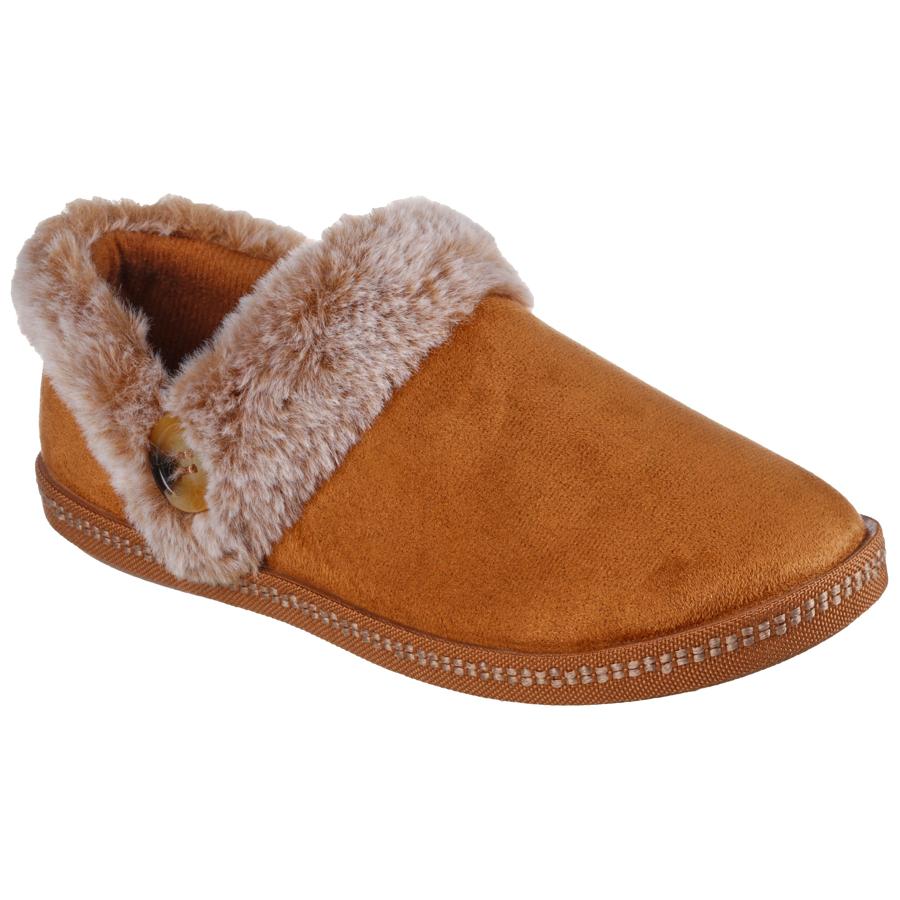 NU 21% KORTING: Skechers Pantoffels COZY CAMPFIRE FRESH TOAST met imitatiebontkraag