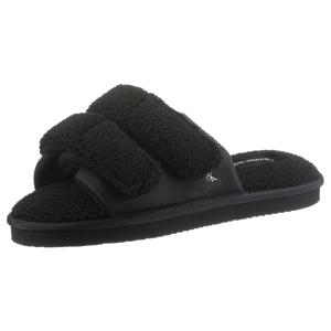 NU 21% KORTING: Calvin Klein Pantoffels HOME SLIDE VELCRO SHEARLING in behaaglijk zachte look