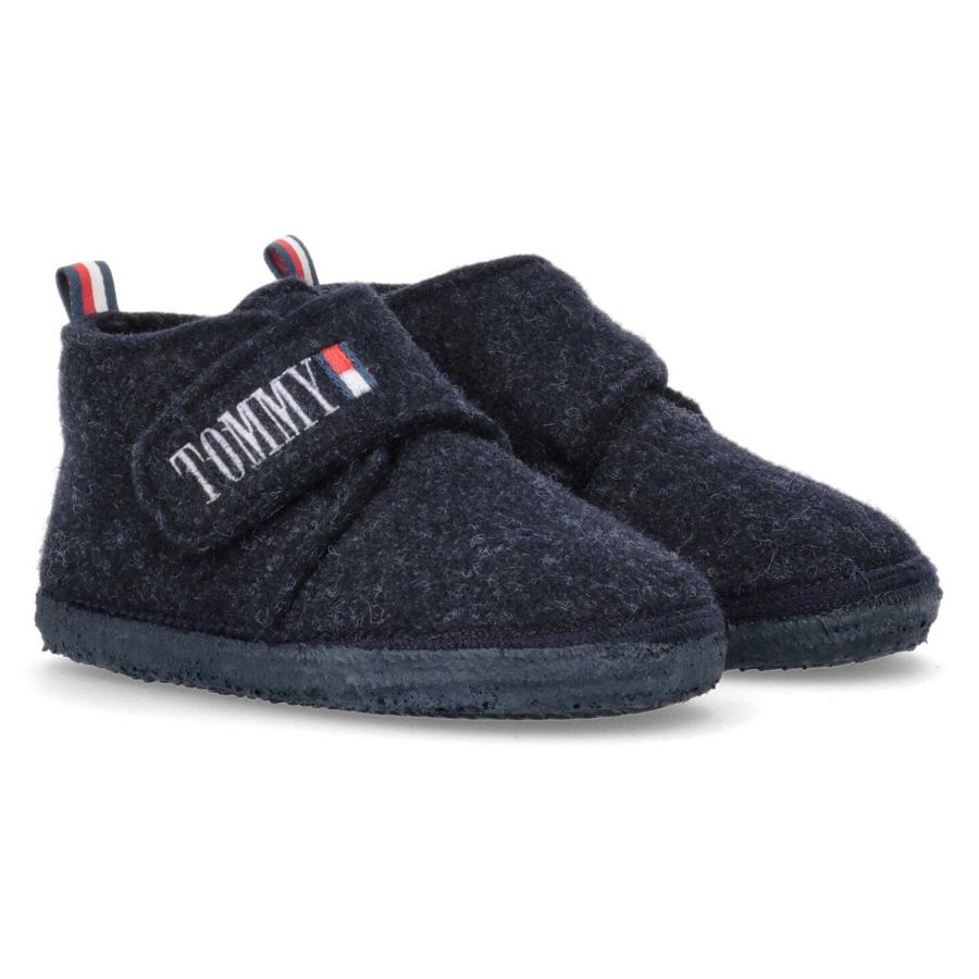 NU 21% KORTING: Tommy Hilfiger Pantoffels INDOOR SLIPPER GREY met praktische klittenbandsluiting